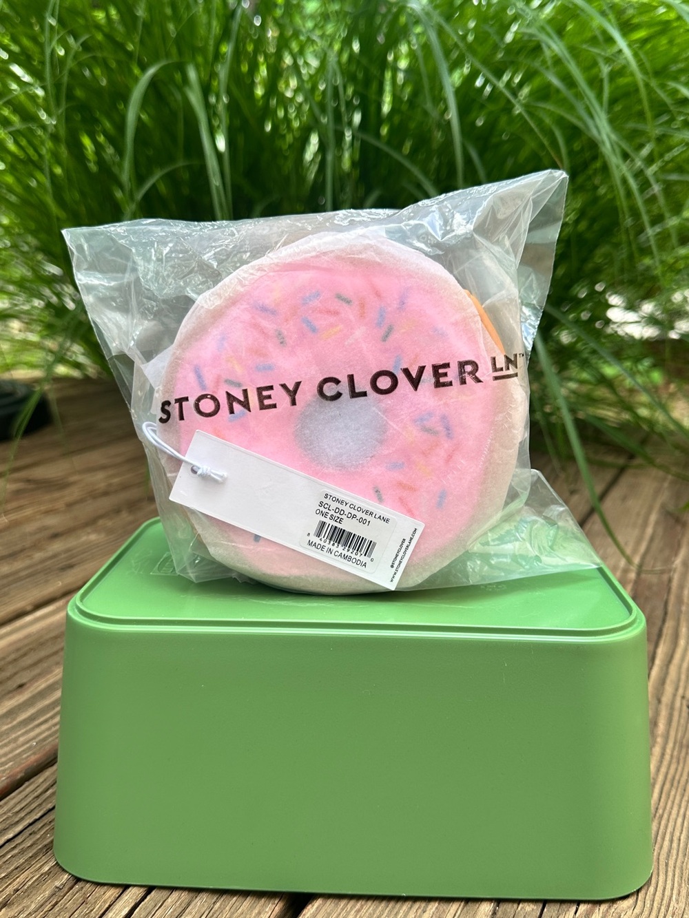 NWT Stoney Clover Lane Dunkin' Donuts Pouch Pink Sprinkle Donut Purse Clutch